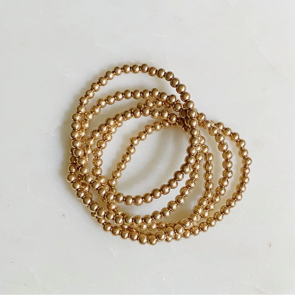 Gold Beaded Bracelet Set